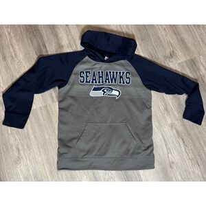 NFL Seattle Seahawks Youth Hoodie Sweatshirt Pullover Gray Blue Extra‎ XL